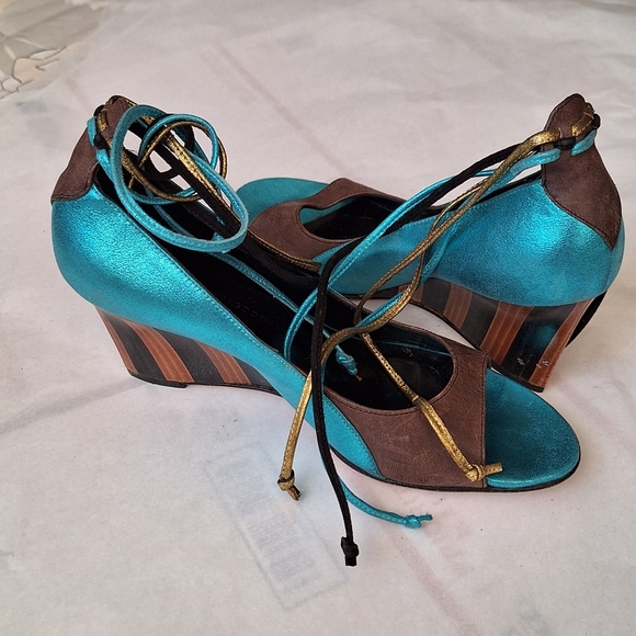 Georgina Goodman Wedge Sandals 37/7 - Picture 7 of 11